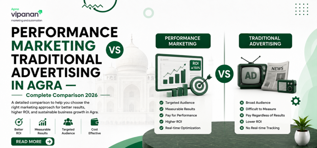 Performance Marketing vs Traditional Advertising in
Agra — Complete Comparison 2026